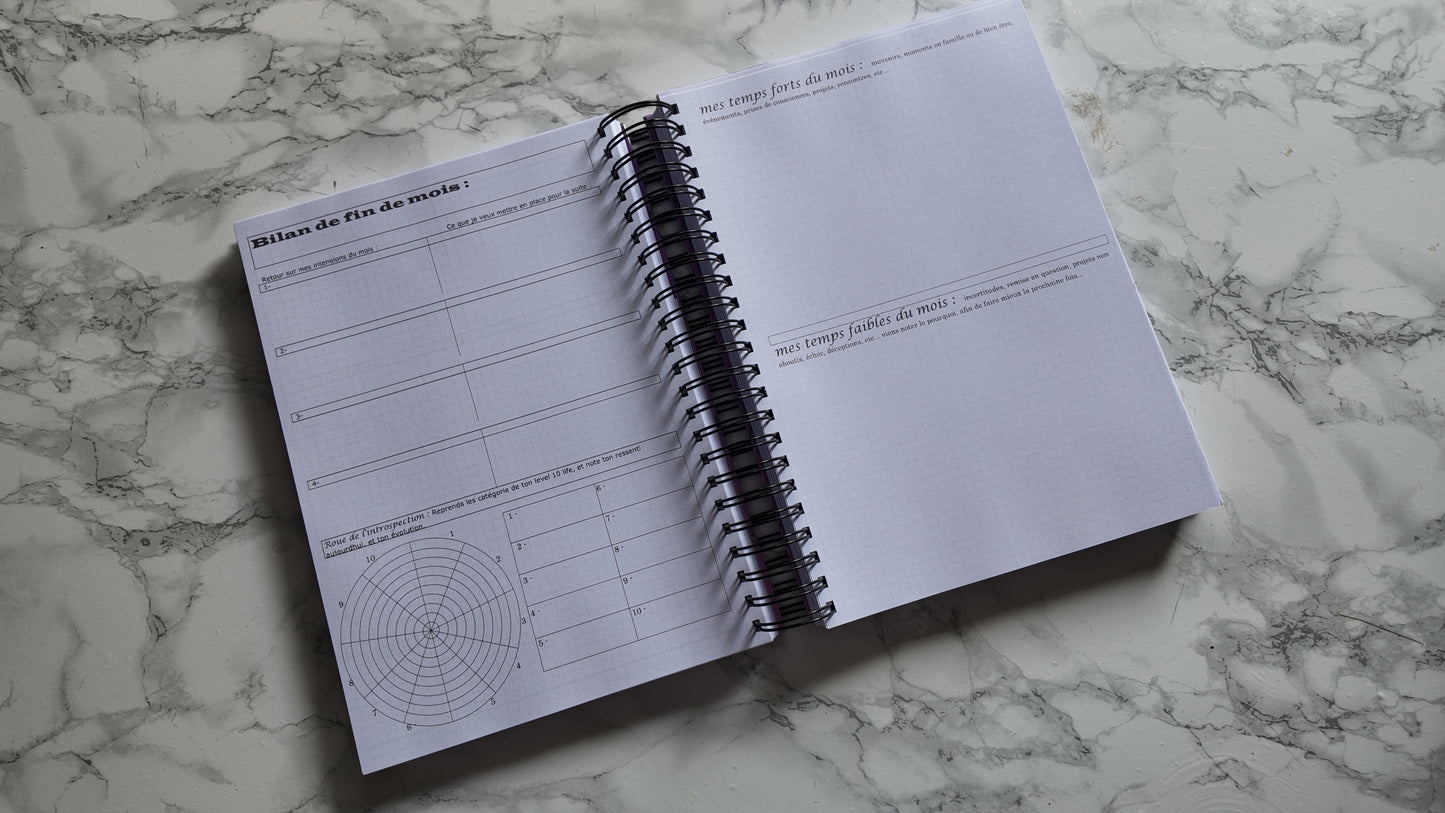 Finouss Planner A4 - semainier 12 mois - Delta - Rose