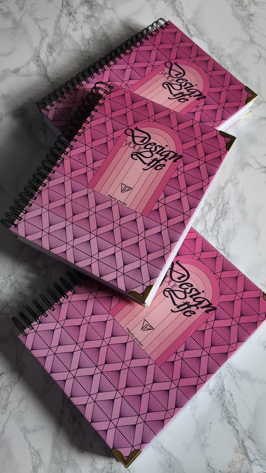 Finouss Planner A4 - semainier 12 mois - Delta - Rose
