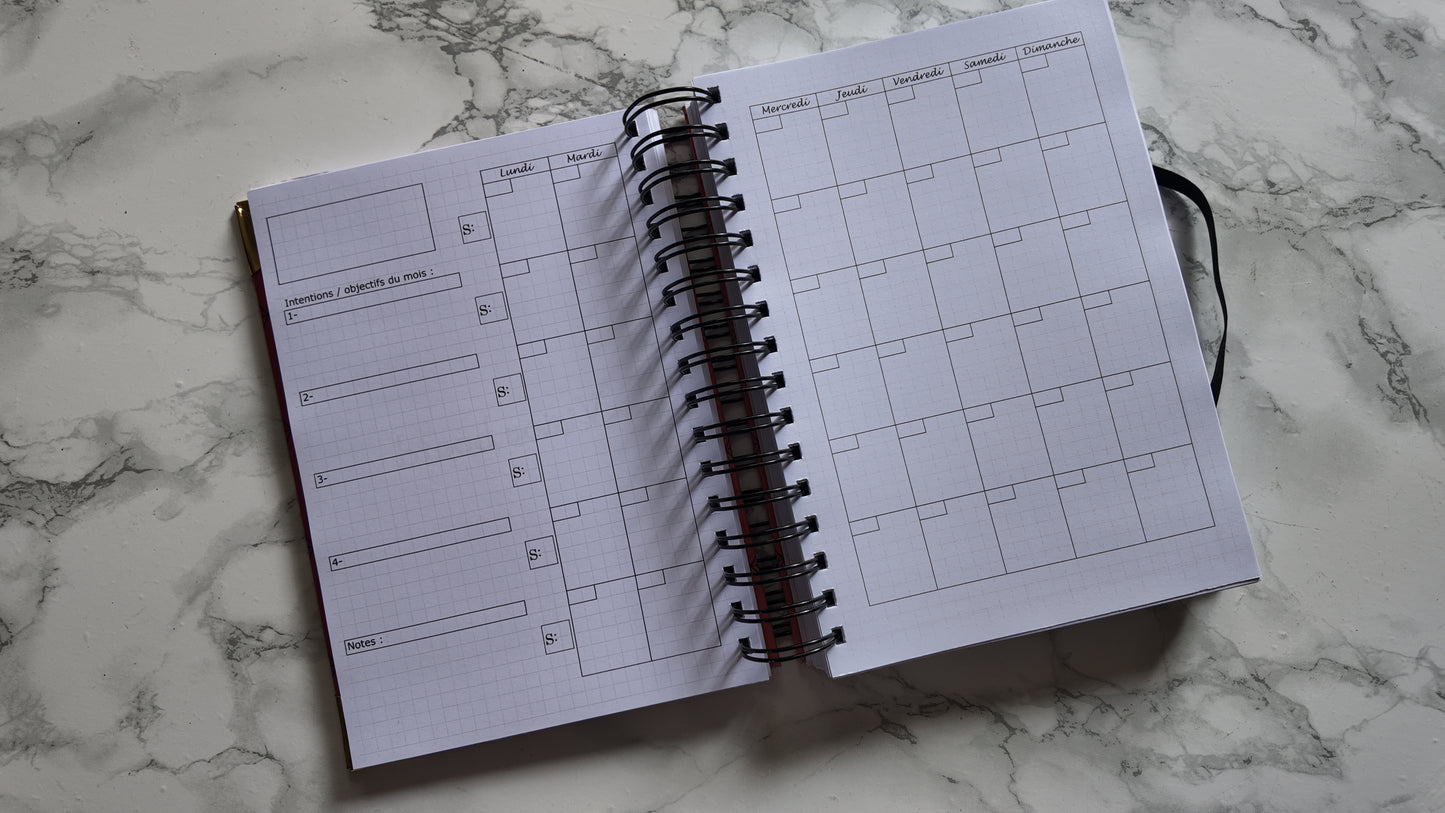 Finouss Planner A5 - journalier 6 mois - Delta - Violet