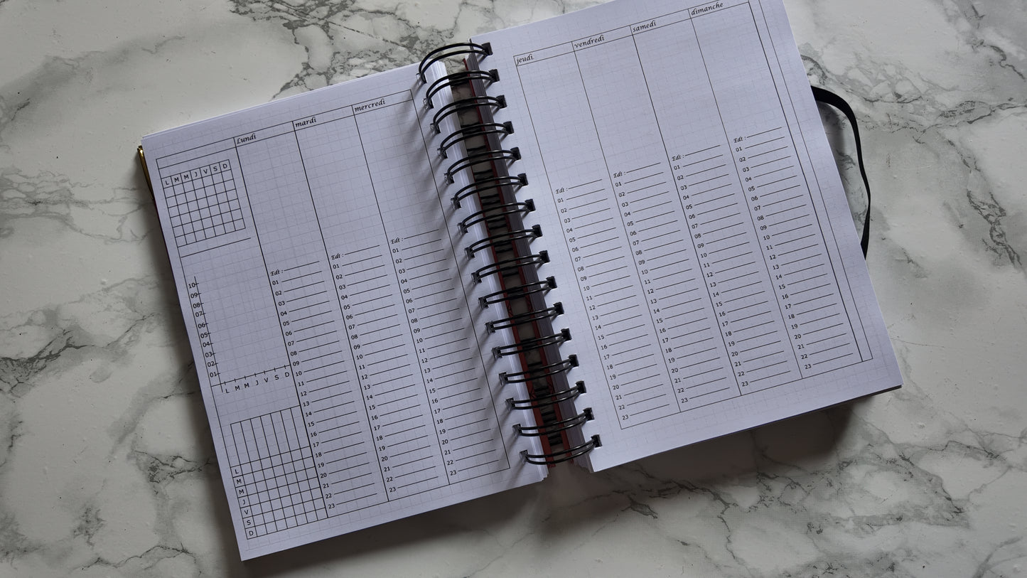 Finouss Planner A5 - journalier 6 mois - Delta - Violet