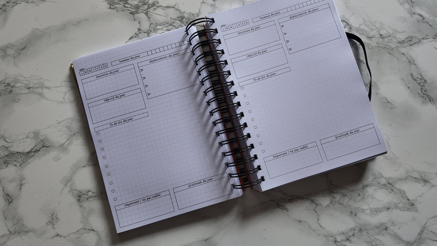 Finouss Planner A5 - journalier 6 mois - Delta - Violet