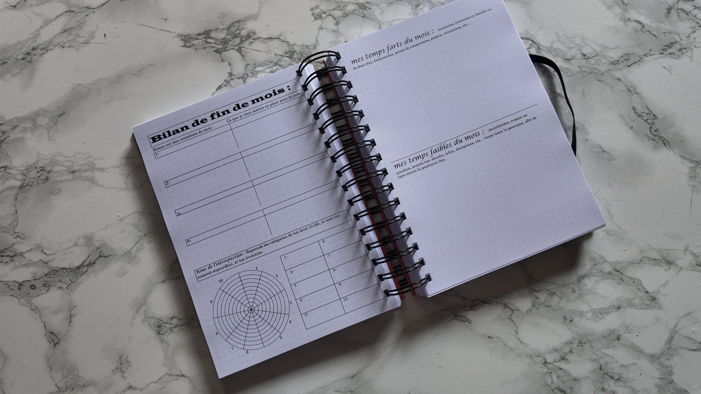 Finouss Planner A5 - journalier 6 mois - Delta - Violet