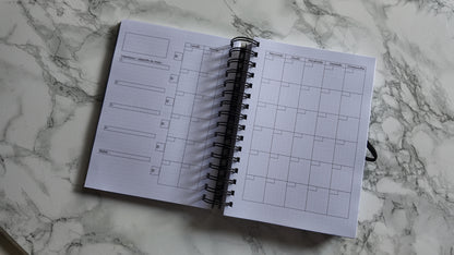 Finouss Planner A5 - Semainier 12 mois - Delta - Noir