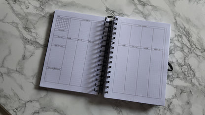 Finouss Planner A5 - Semainier 12 mois - Delta - Noir