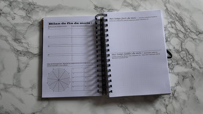 Finouss Planner A5 - Semainier 12 mois - Delta - Noir