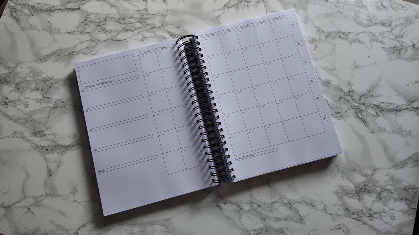 Finouss Planner A4 - semainier 12 mois - Delta - Rose